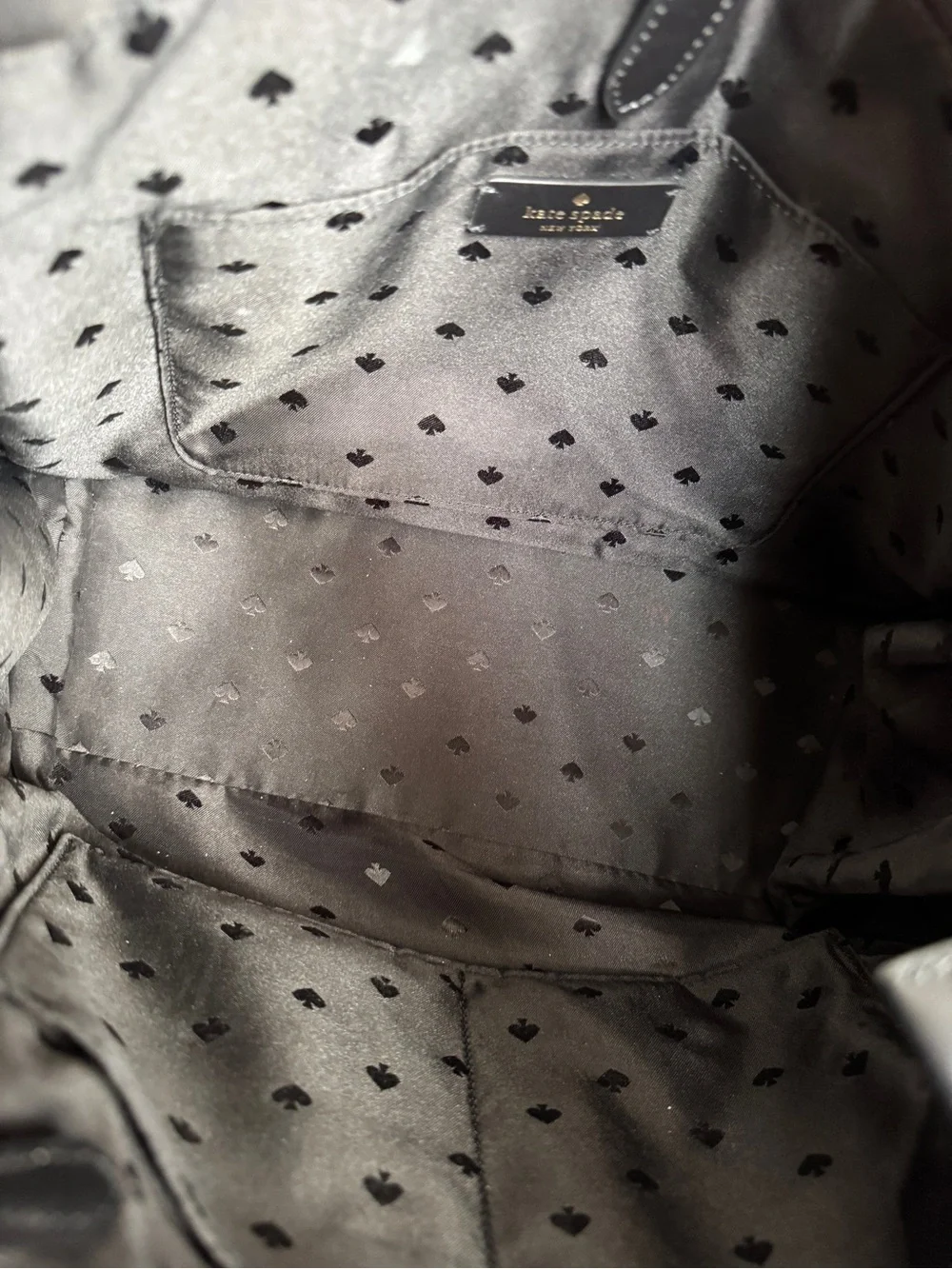 kate spade Black Tote with Apple Print